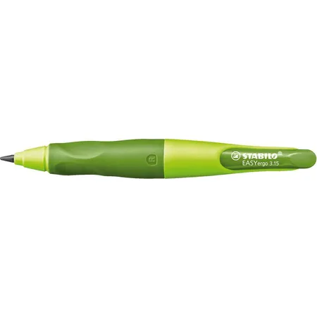 Ergonomischer Druck-Bleistift für Rechtshänder - STABILO EASYergo 3.15 in hellgrün/dunkelgrün - Einzelstift - inklusive 1 dicken Mine - Härtegrad HB & Spitzer
