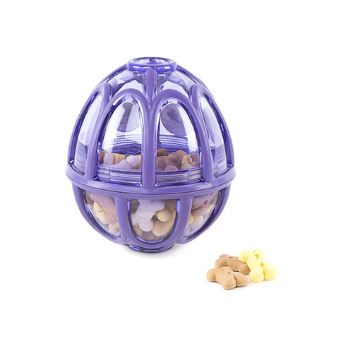Dispensador de petiscos em formato de esfera para cães