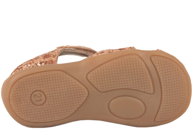 PETIT SOFIE SCHNOOR ROSEGOLD SANDAL MED GLIMMER