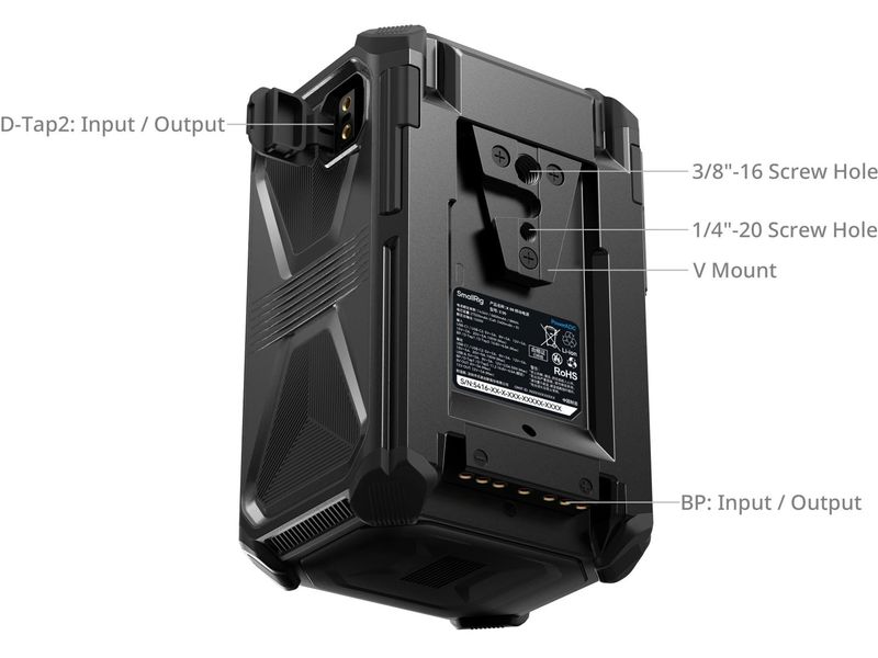 Smallrig Videokamera-Akku X-Touch Smart Triple-Proof V-Moun Batterie mit 2.0-Zoll-HD-Farb-Touchscreen