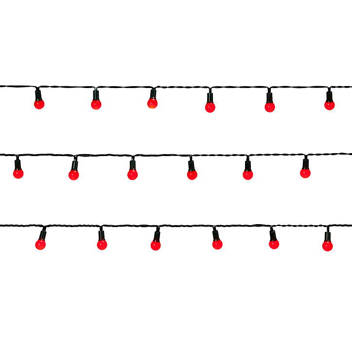 Guirlande lumineuse LED intérieure et extérieure rouge câble vert 8 fonctions 25,12 m décor ampoule