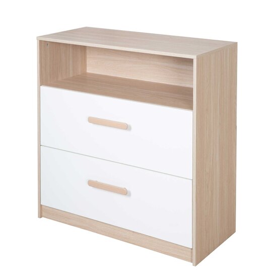 Cabane Commode à Langer 2 Tiroirs   Blanc / Bois        de               Roba