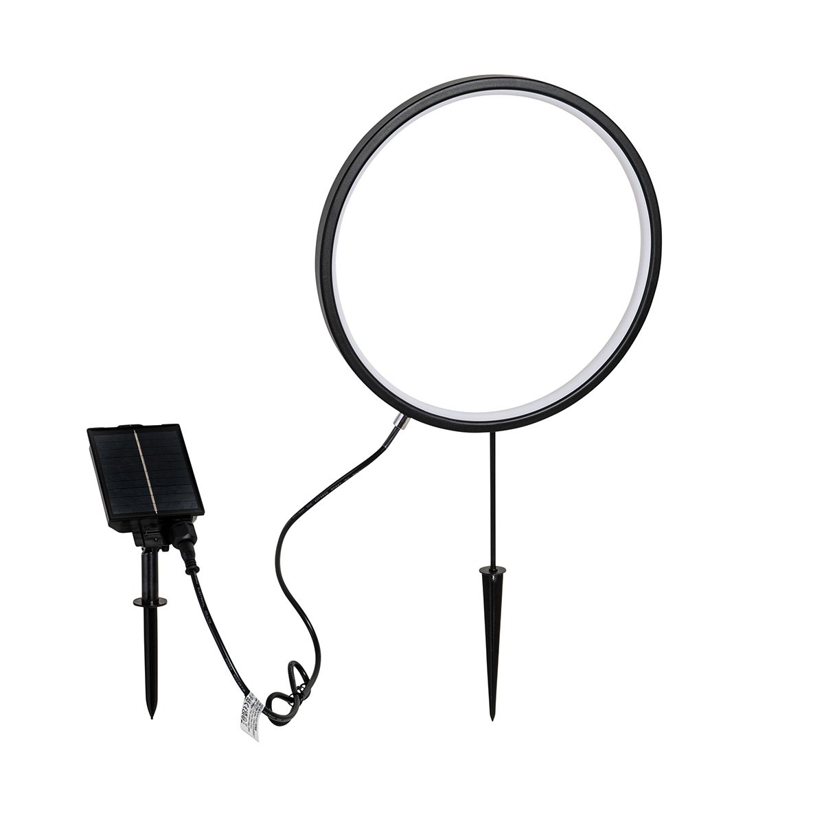 Set van 2 prikspots zwart 60cm incl. LED oplaadbaar en solar IP65 - Adalind
