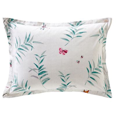Linge de lit imprimé végétal et papillons - BECQUET CRÉATION