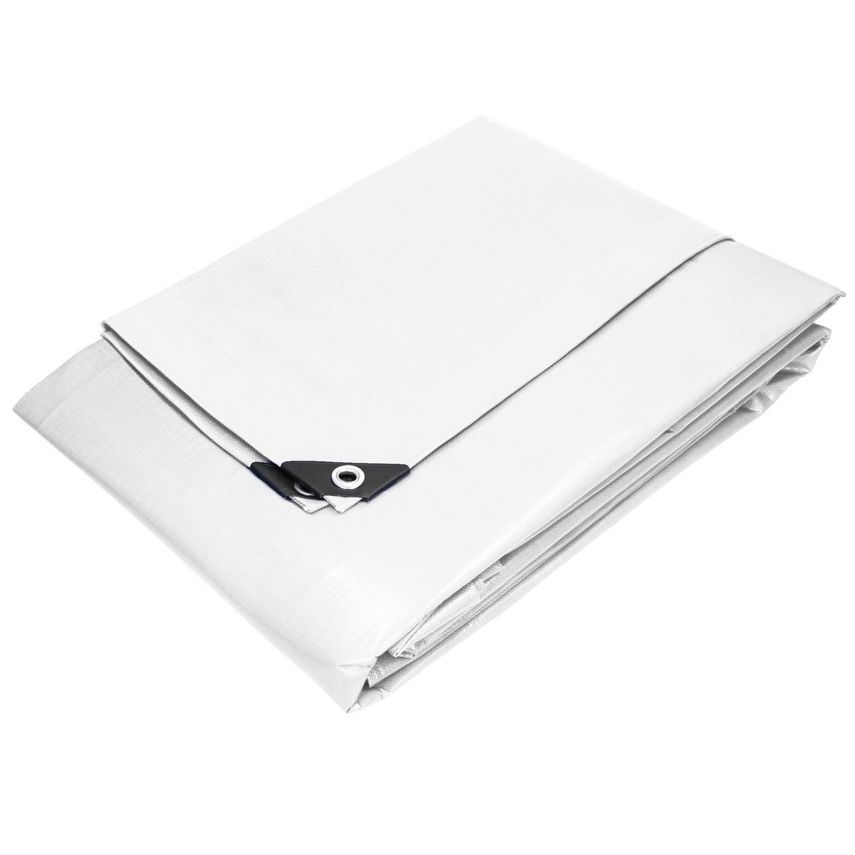 ECD Germany Afdekzeil met ogen, 2x3 m, 6 m², 180 g/m², wit, polyethyleen, schimmelwerend, waterdicht, scheurvast, beschermhoes, boothoes, tuinhoes, houten hoes, hoes voor tuinmeubelen, zwembad, auto