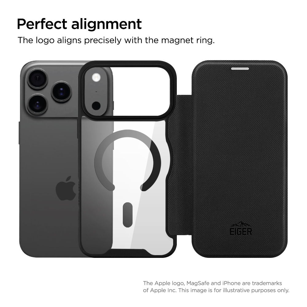iPhone 17 Pro MagSafe North Case Folio Hybrid Book-Style Tasche (EGCA00930) - Schwarz
