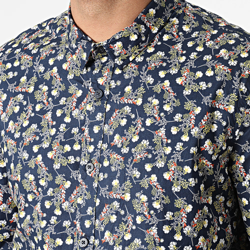 Chemise Manches Longues Floral H70025 Bleu Marine