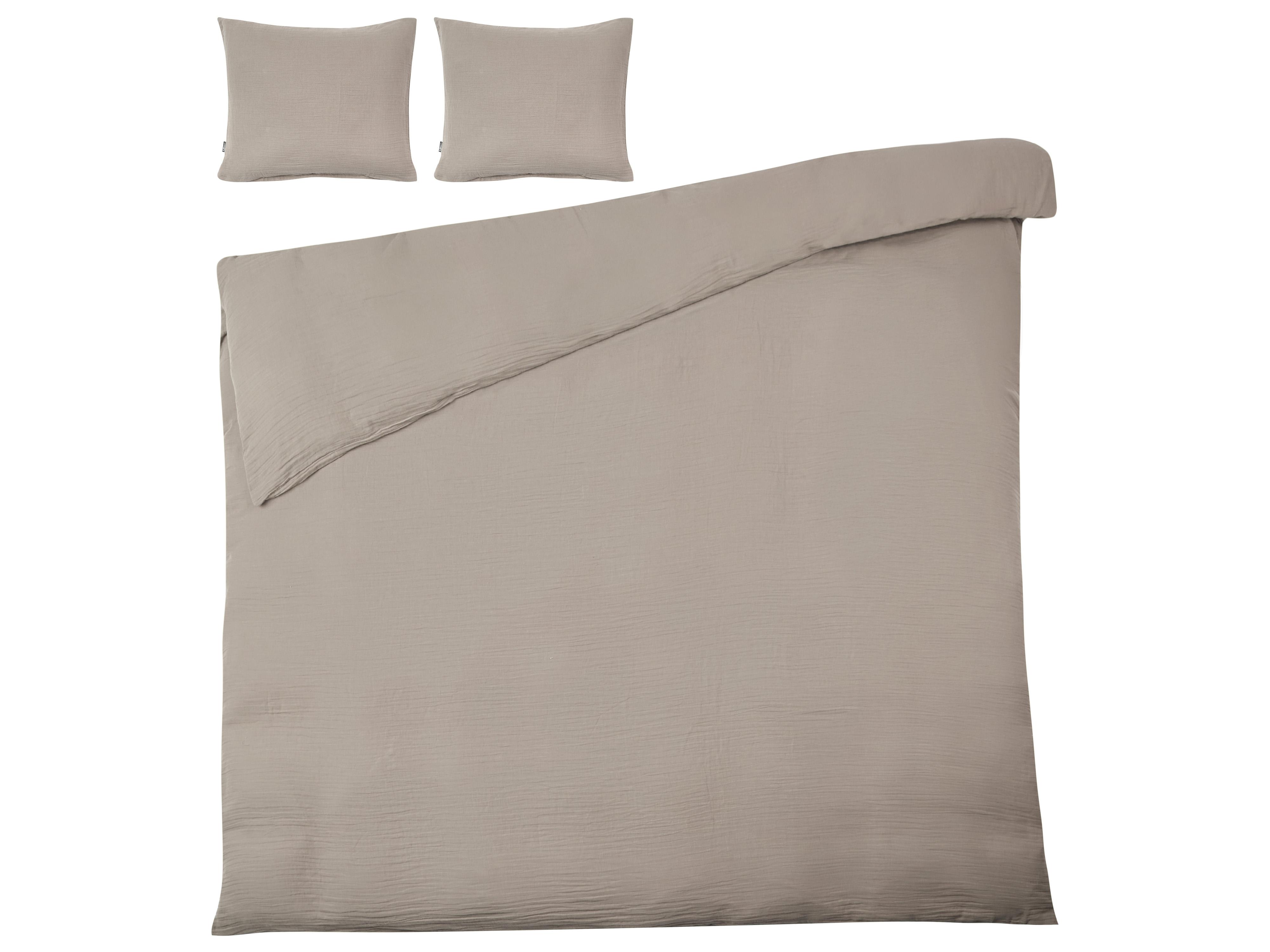 Dekbedovertrekset SUMNER Mousseline 220 x 240 cm Taupe