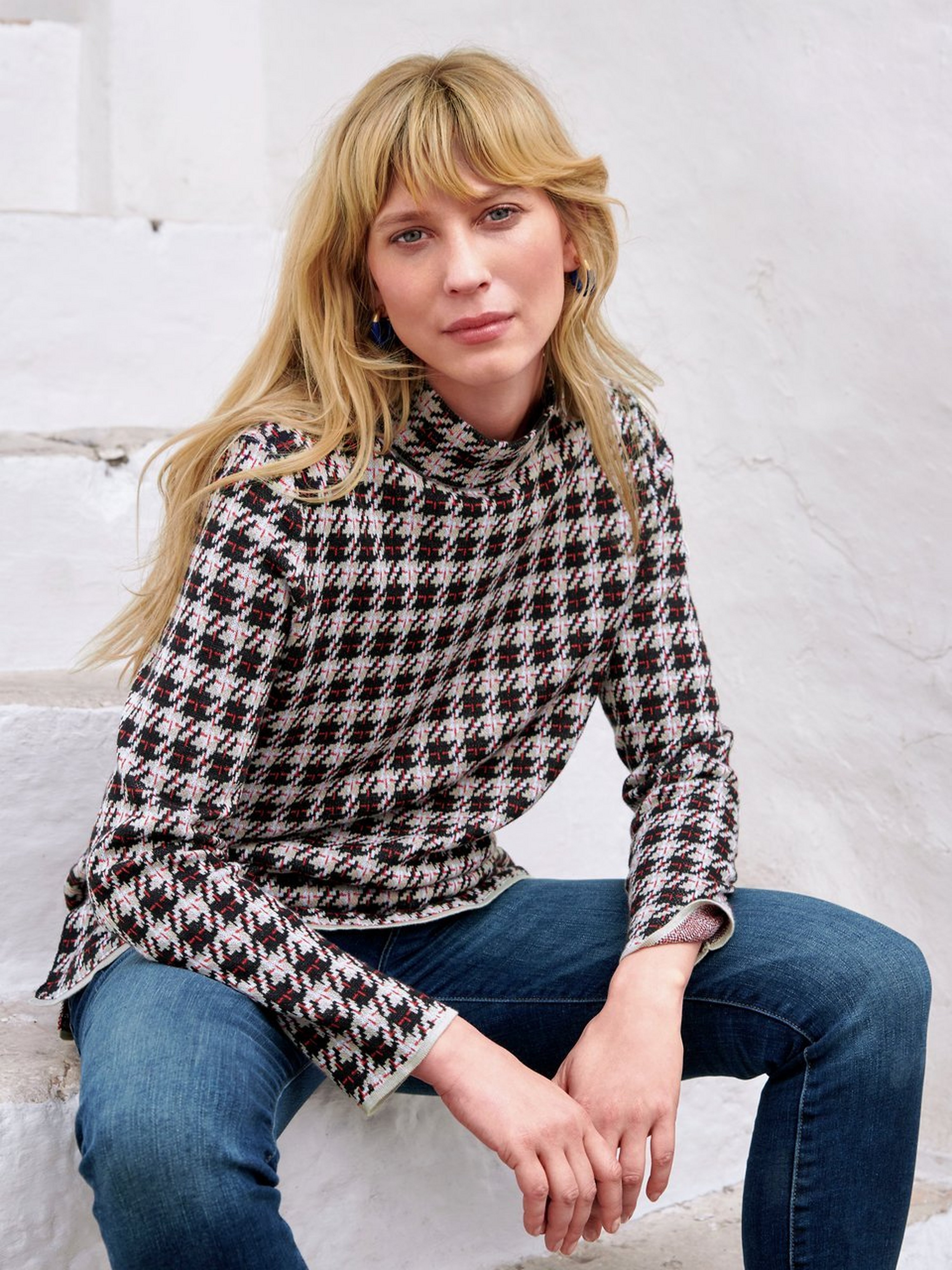 Long-Pullover aus 100% Baumwolle Supima