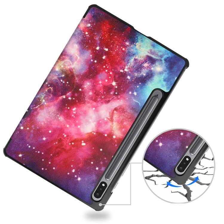 Samsung Galaxy Tab S10  Plus Hybrid Leder Tasche Smart Cover Schutzhülle   S-Pen Halterung - Galaxie
