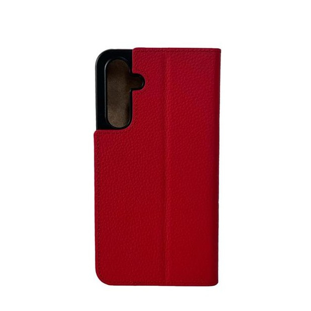 Samsung Galaxy S23 FE Echtleder Book Case Tasche Flip Cover Hand Made (MARCS23FE-M04) - Molten Lava