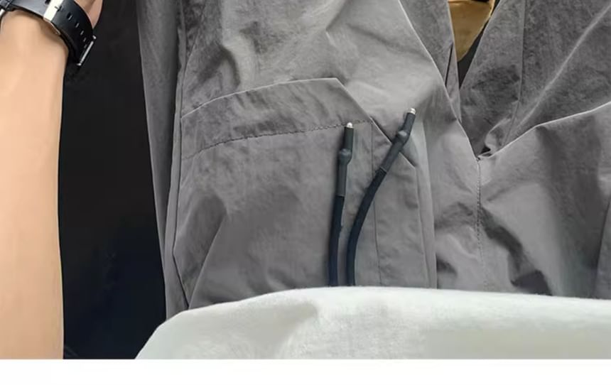 emeisa - Effen shorts met trekkoord en drukknopen
