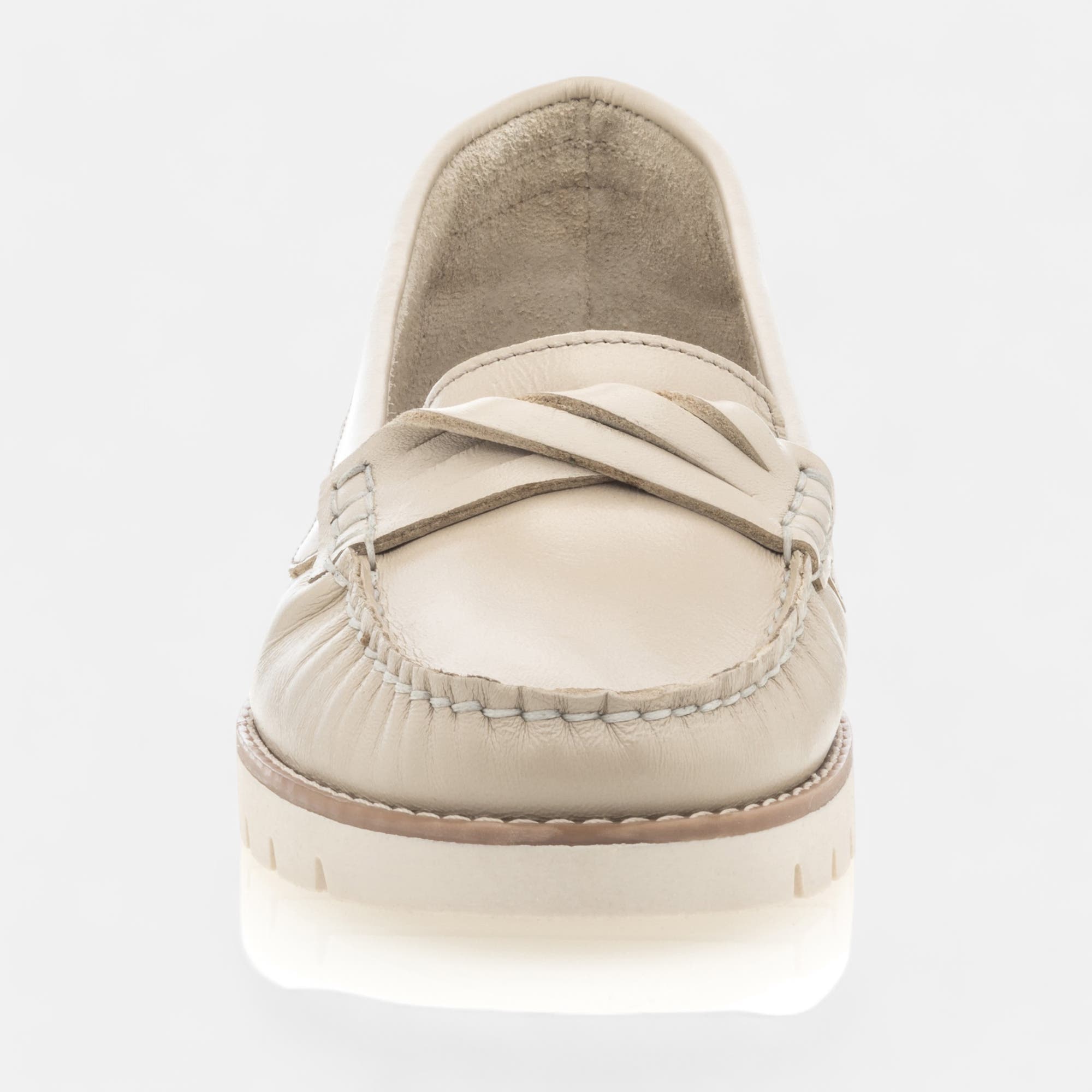 Mocassins Femme en cuir beige