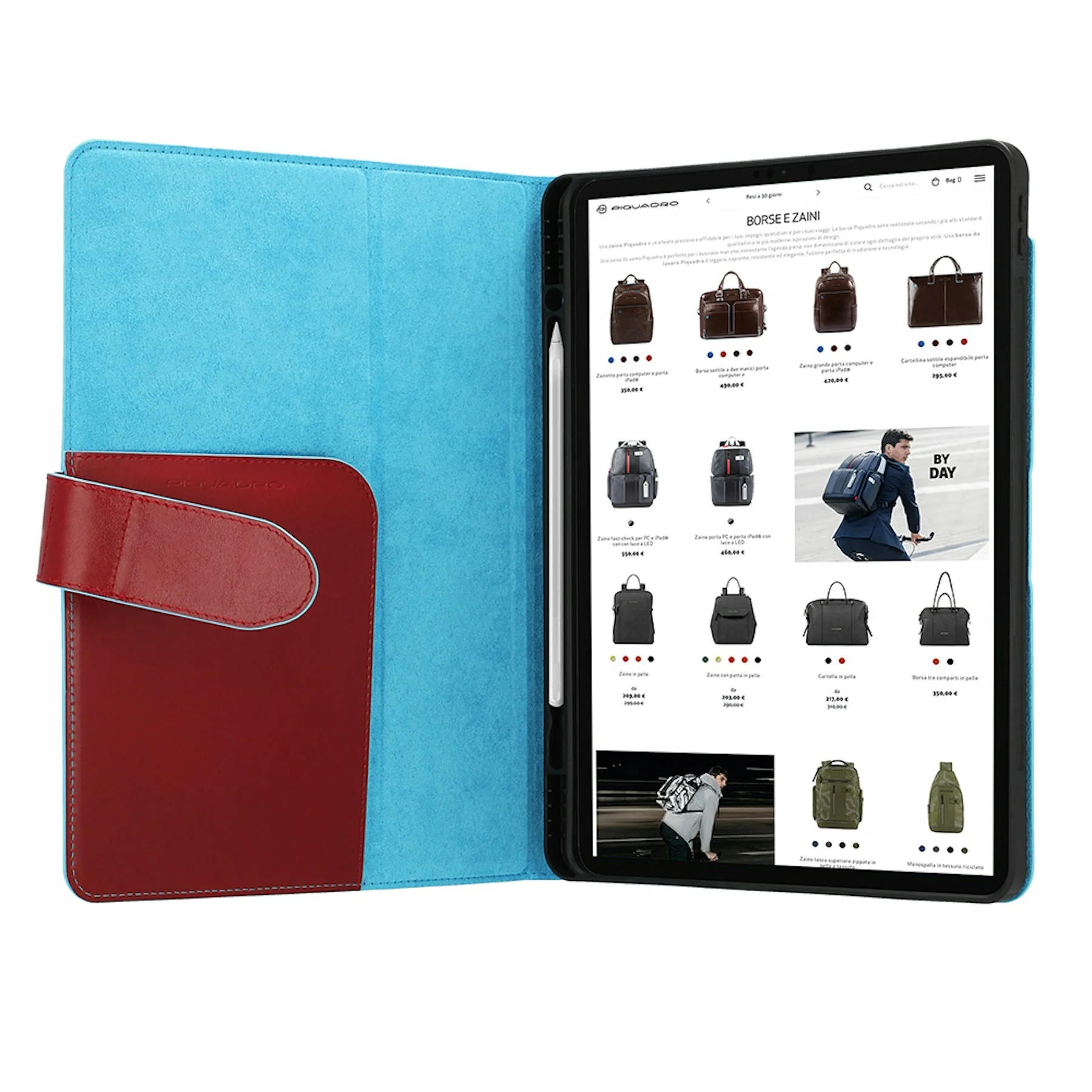 Housse en cuir pour ipadpro 12,9 avec support | Rouge