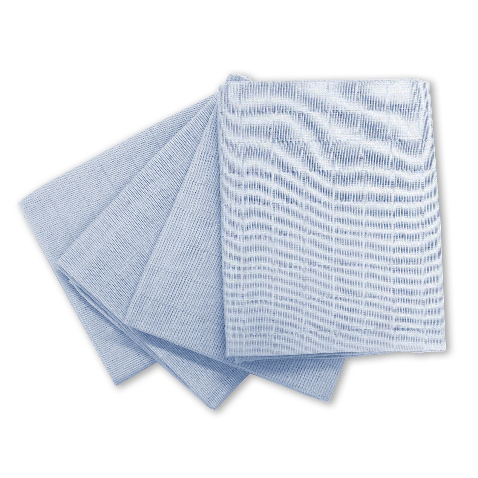 4er-Pack Mullwindeln - hellblau - Baumwolle - 80x80 cm