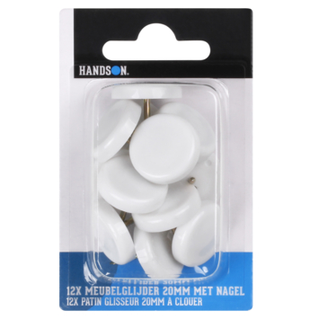 HANDSON meubelglijder met nagel nylon Ø20 mm 12 stuks