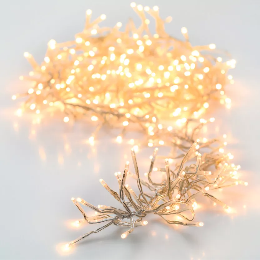 Guirlande lumineuse 8,40 m 1152 LED câble transparent Boa Blanc chaud