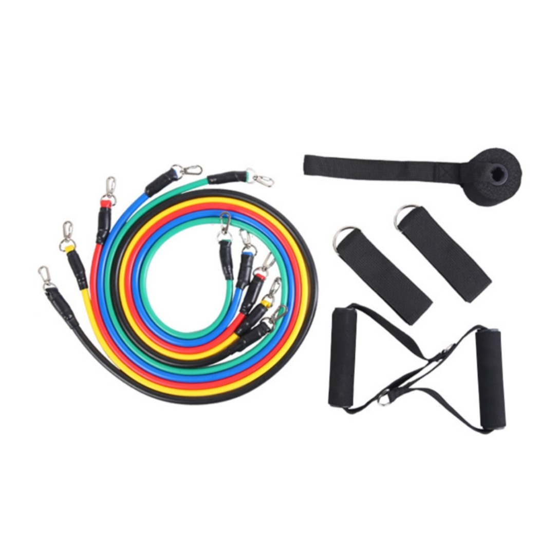 (11-tlg. Set) Gummi Fitness Übungsbänder Widerstandsbänder Gymnastikbänder Training / Yoga / Pilates