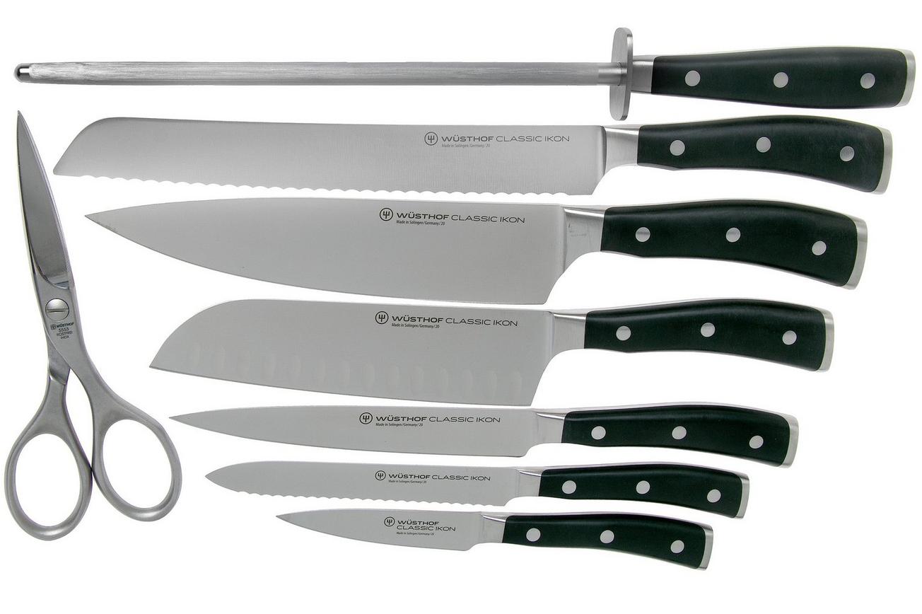 Wüsthof Classic Ikon 8-delige messenset zwart, 1090370801