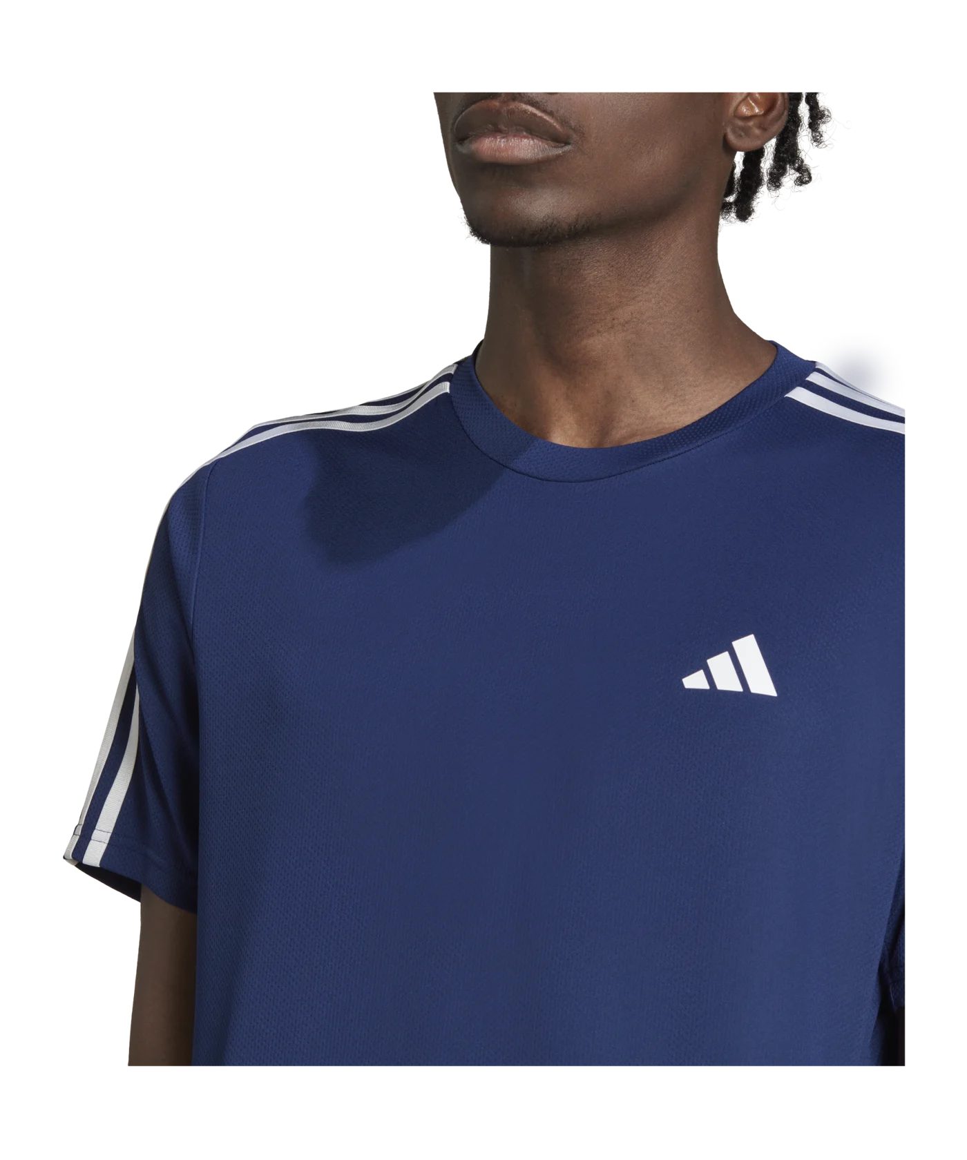 adidas Base 3-Stripes T-Shirt Blau Weiss