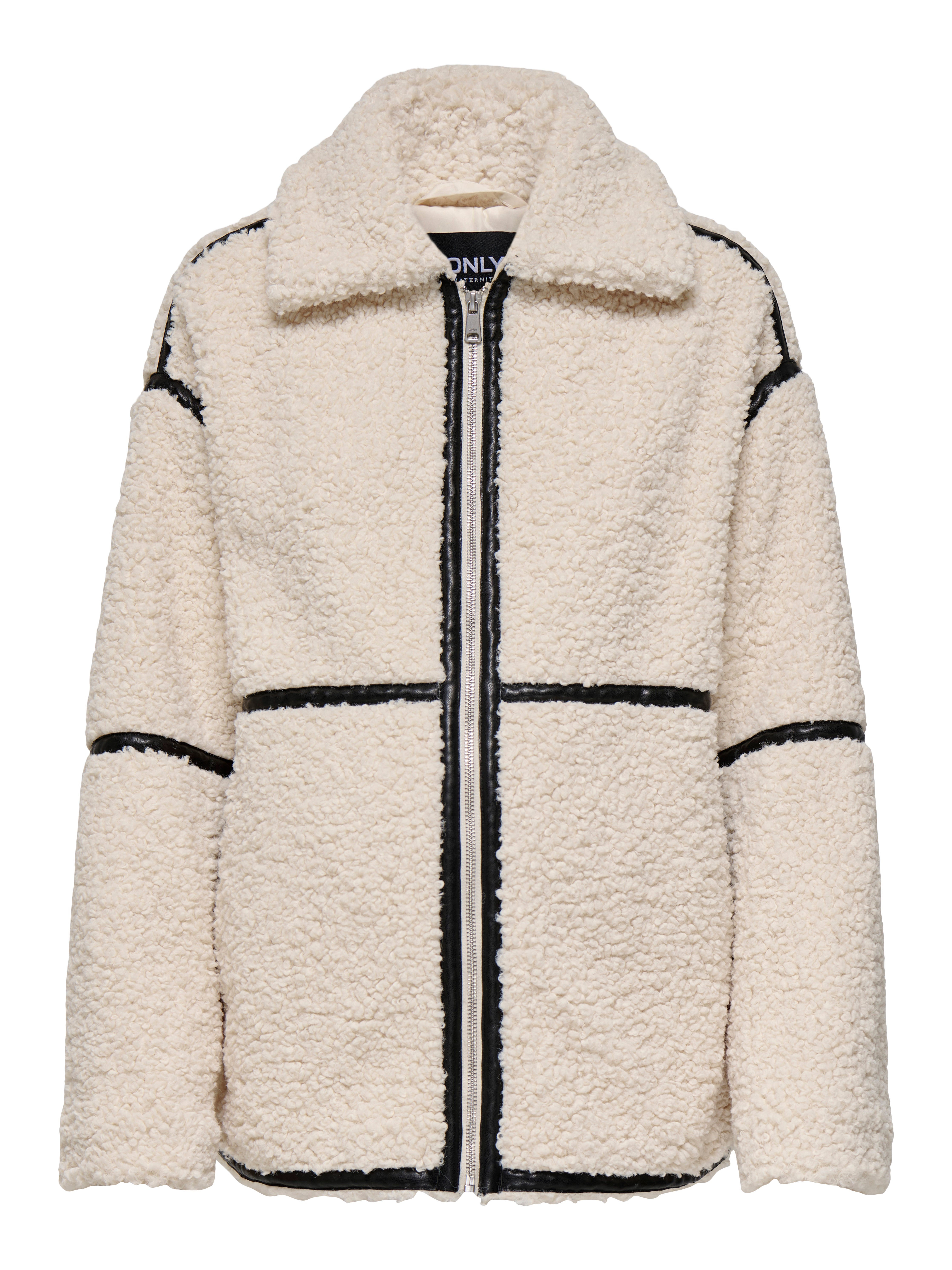 OLMPARIS Teddyfell Jacke White Sand