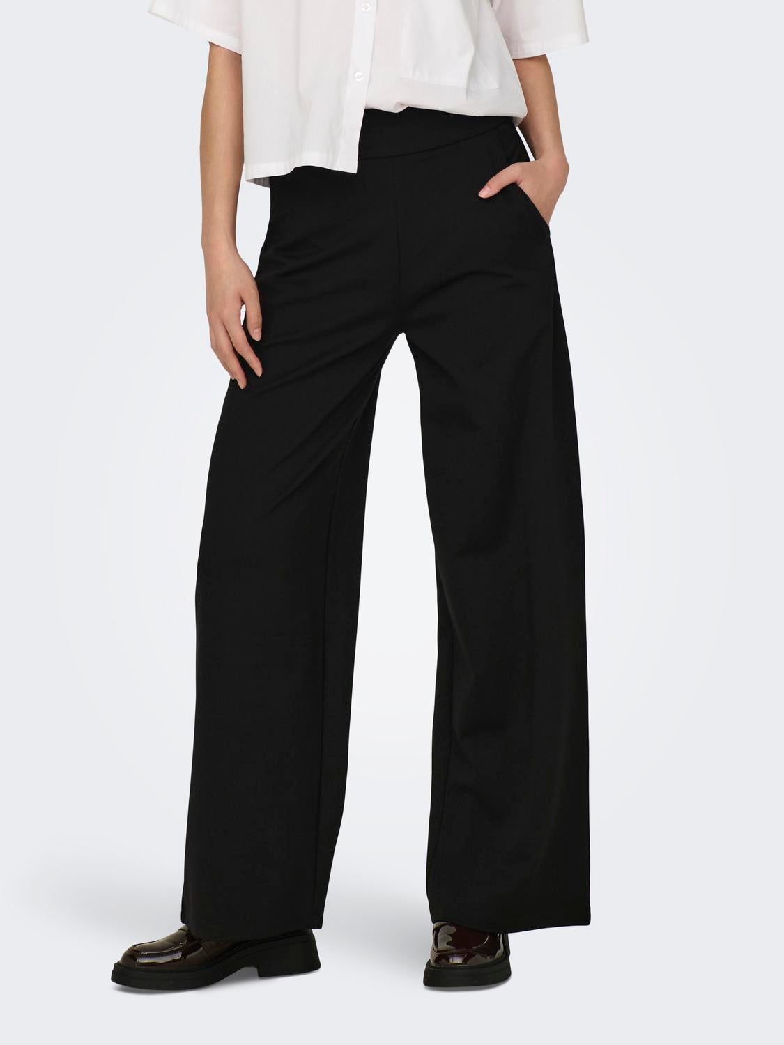 JDYPRETTY Hohe Taille Normal geschnitten Klassische Hose Black