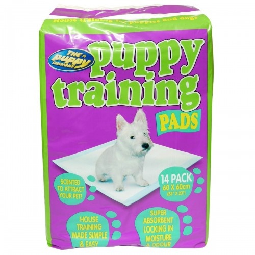Pacote com 14 tapetes higiênicos brancos para treinamento de cães.