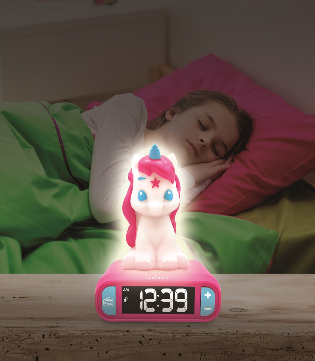 Clockradio Med Enhjørning Til Børn - Pink