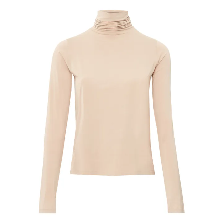 Baserange Col Roulé Bamboo Jersey | Beige Nude