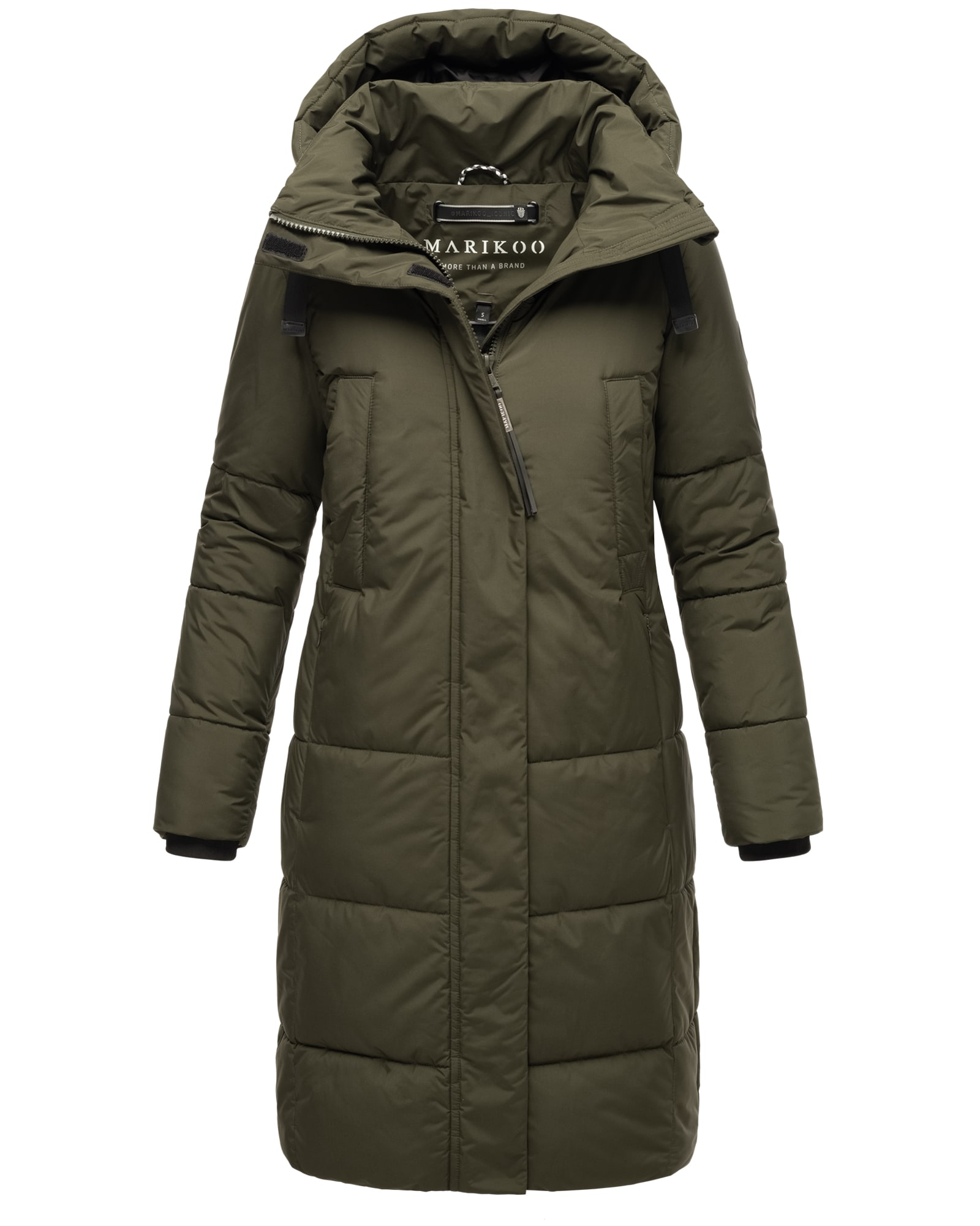 MARIKOO Damen Winter Steppmantel Jacke Parka Recycelt Warm Mantel mit Kapuze & Recyceltes Obermaterial Laryaa
