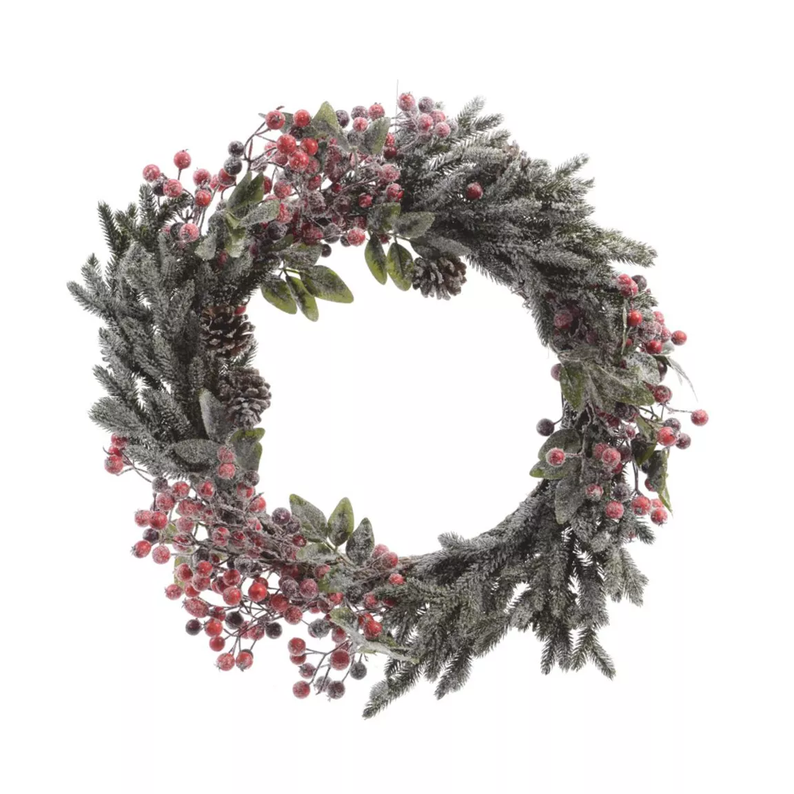 Couronne de Noël (D40 cm) Epinea Vert enneigé
