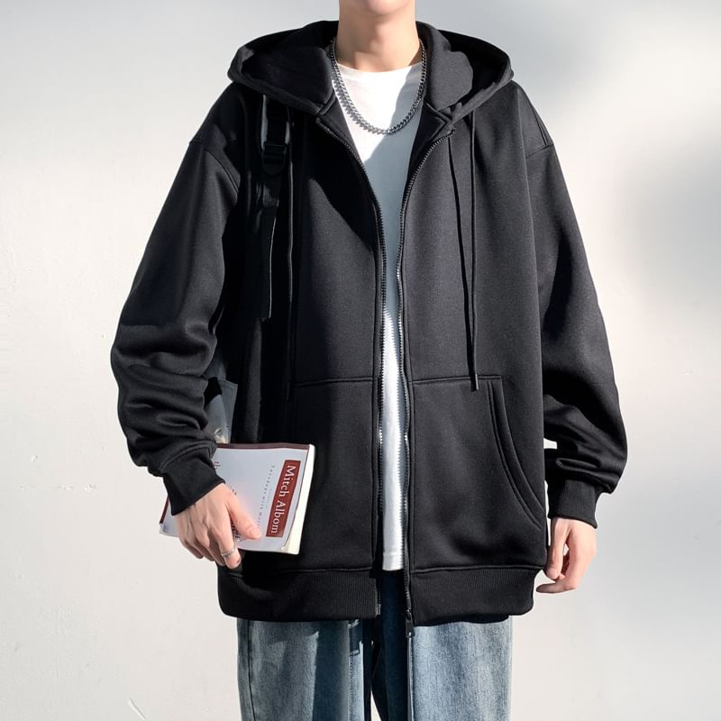 Leftitt - Effen hoodie met rits