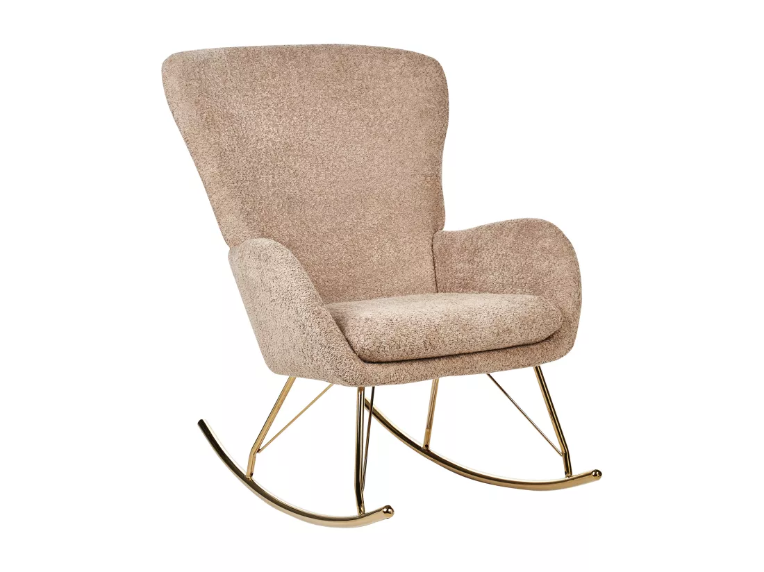 Fauteuil à bascule ANASET Bouclé Beige sable
