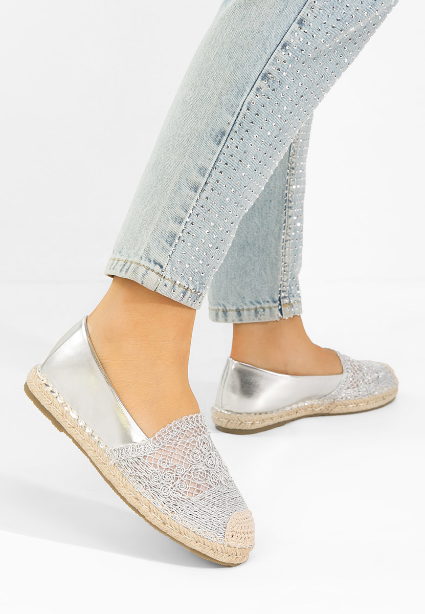 Espadrilles femme argent Thaisa