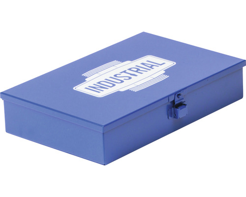 Stalen doos, industriële maat 2, 174 x 55 x 272 mm, blauw