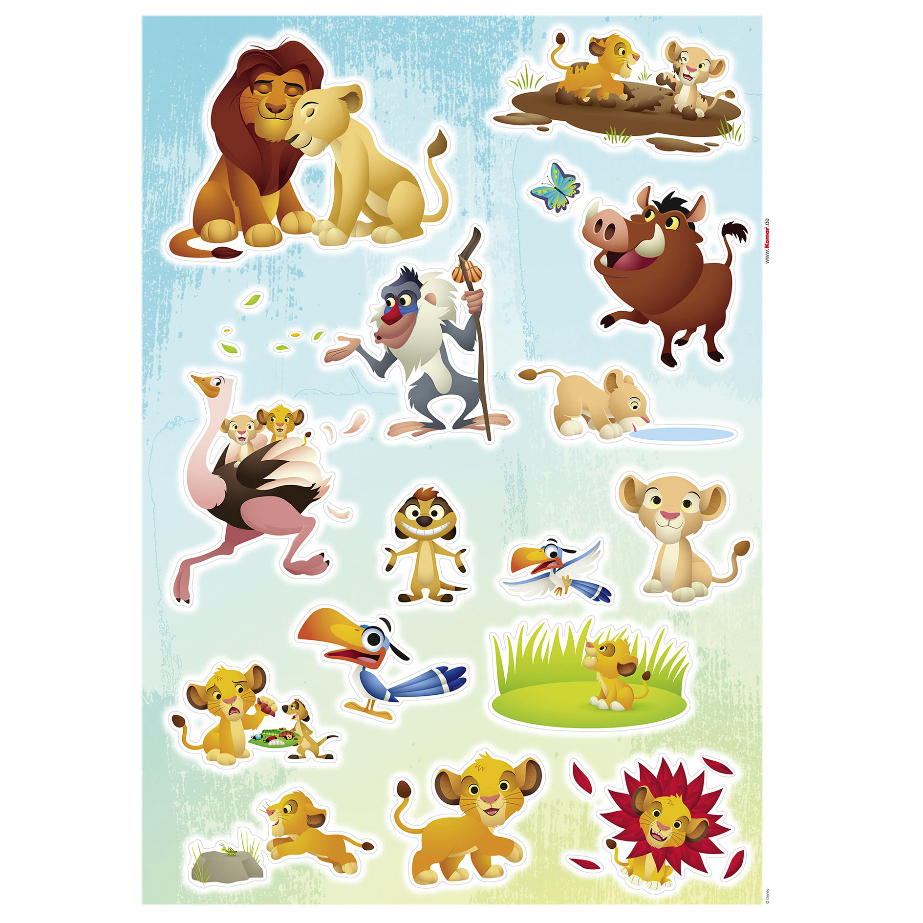Wandtattoo LION KING WILDLIFE - bunt - 50x70 cm