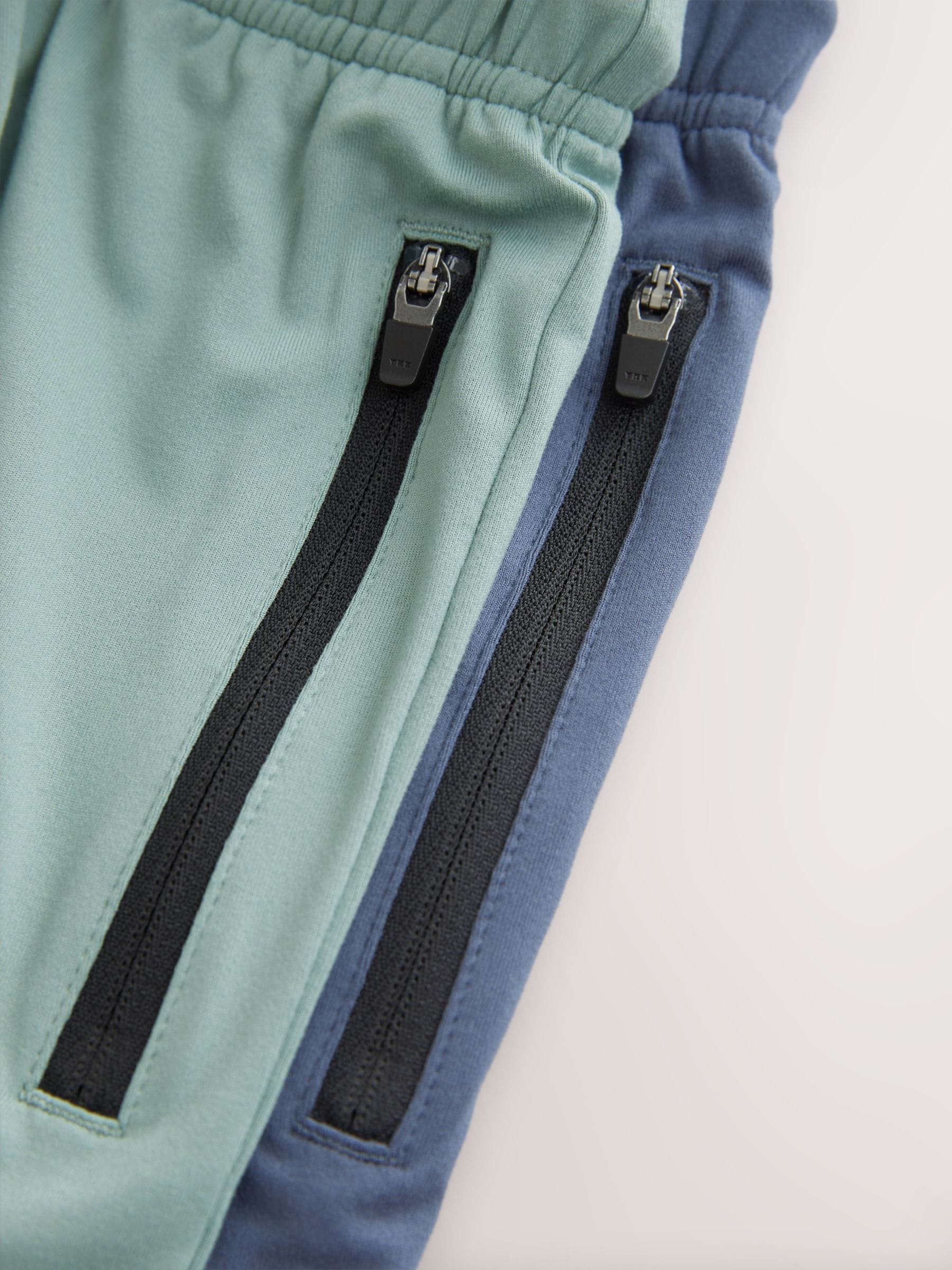 Groen/blauw - Verpakking van 2 lichtgewicht sportshorts (3-17jaar)