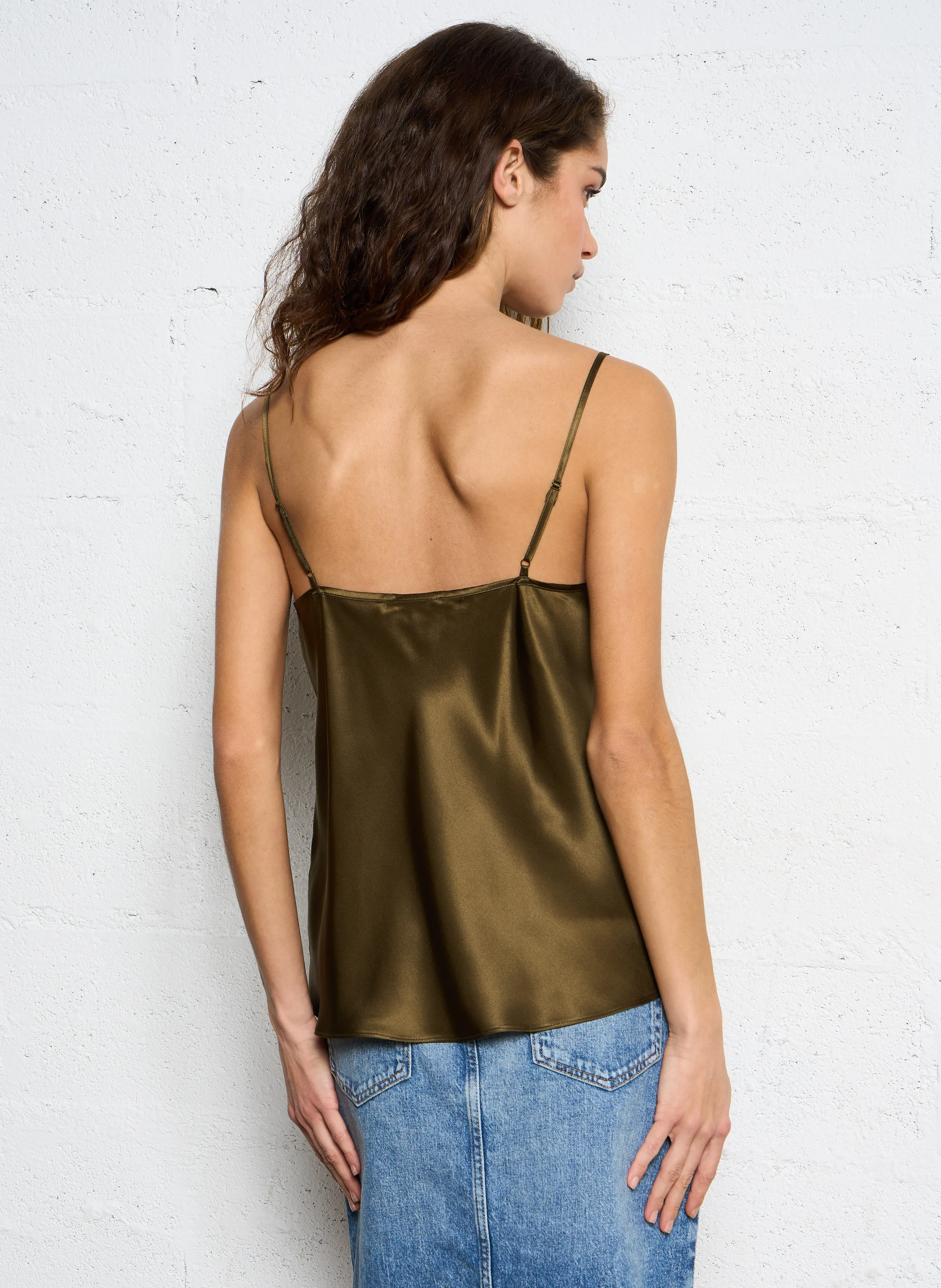 MINDY - Caraco dentelle en soie | Vert