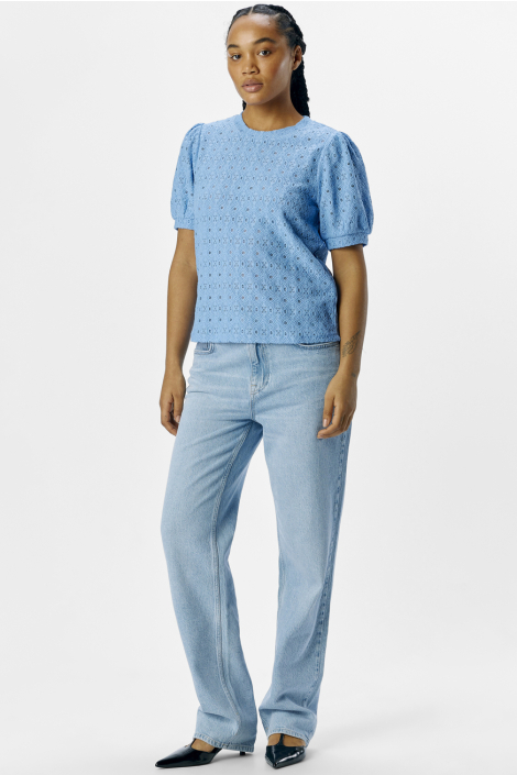 Object blauwe dames t-shirt