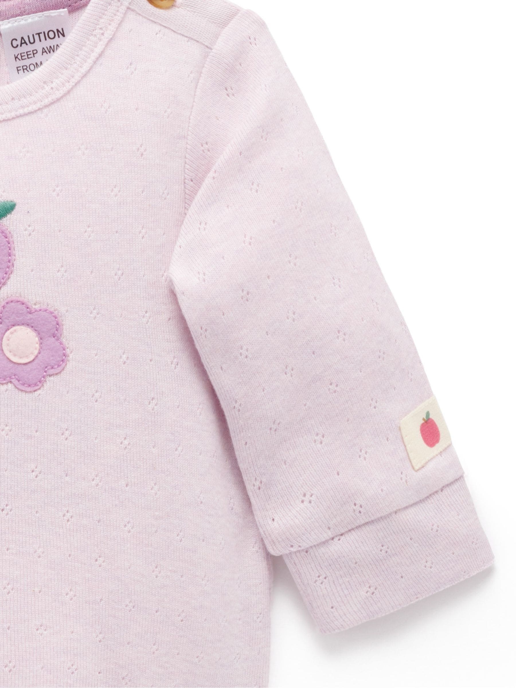 Lichtroze - Purebaby Appliqué Bodysuit