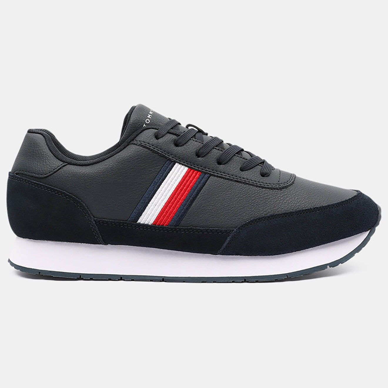 Tommy Hilfiger Baskets running en Cuir Corporate bleu marine
