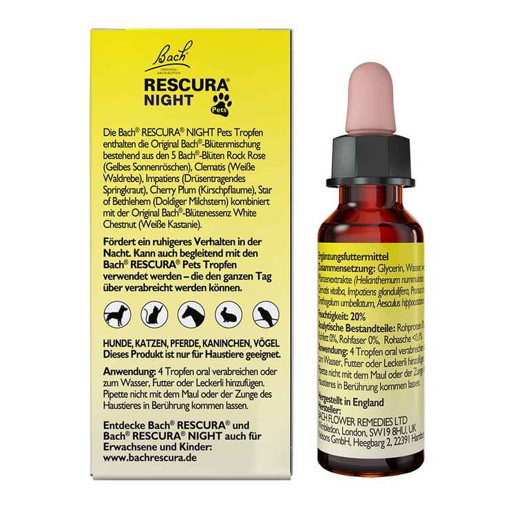 Bachblüten Original Rescura Night Pets Tropfen alkoholfrei , 10 ml