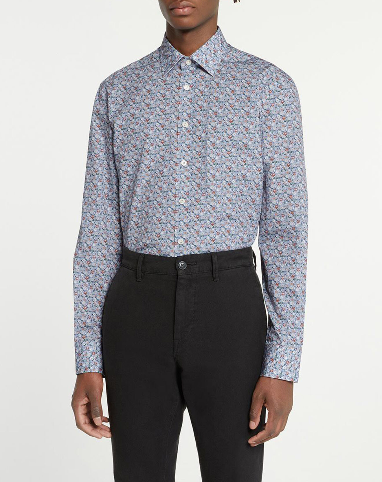 Hackett London Chemise Slim Fit à imprimé floral bleue