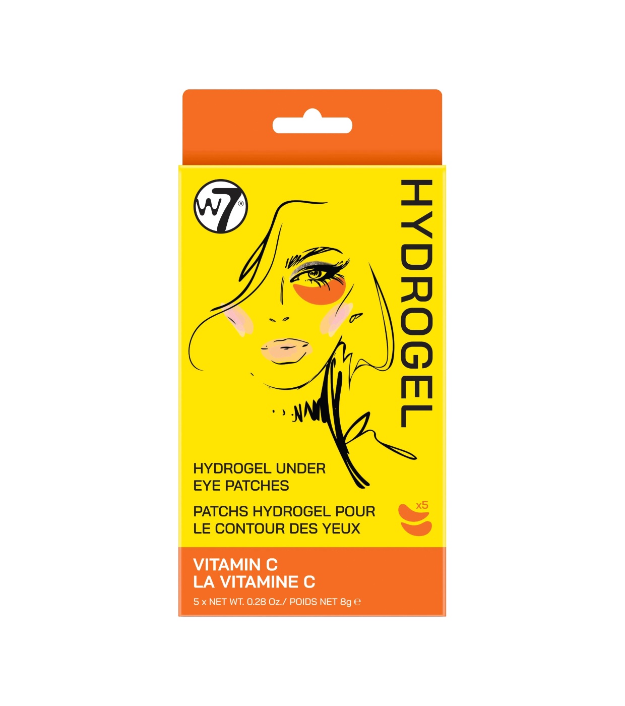 W7 - Adesivos de hidrogel para contorno de olhos com vitamina C
