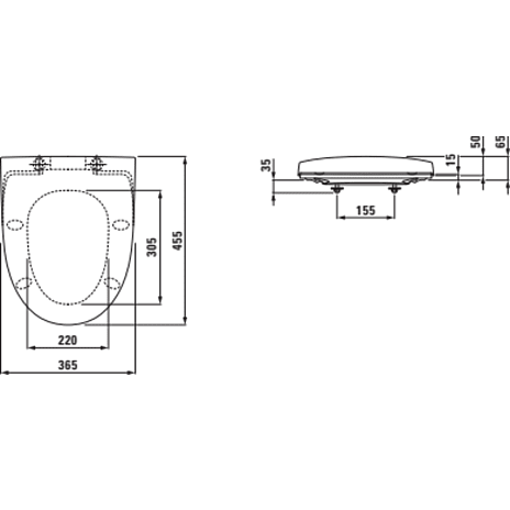 Laufen pro-n toiletsæde med softclose back to wall topmonteret hvid