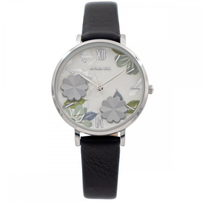 Coffret montre Femme M. JOHN bracelet Cuir Noir