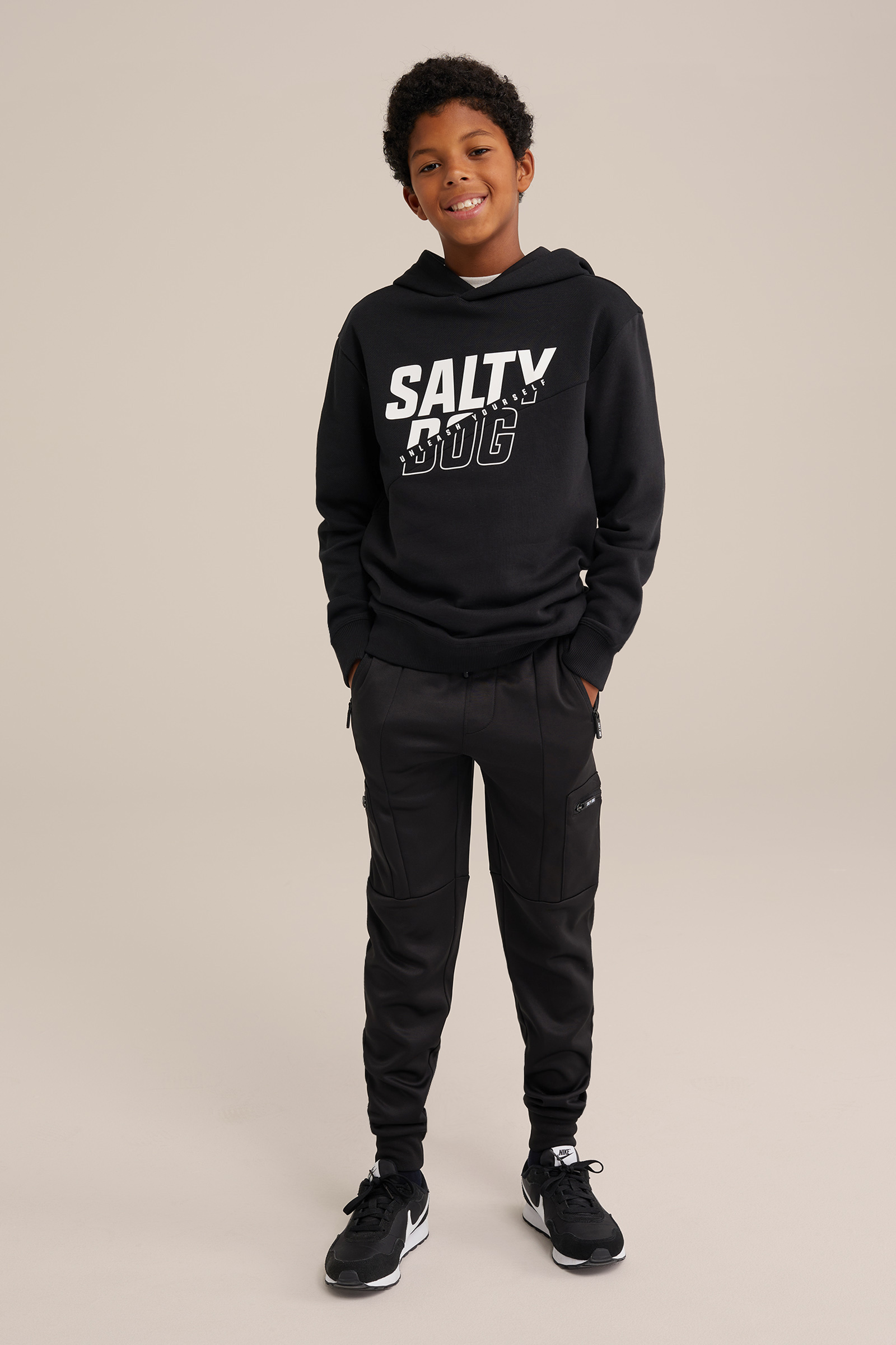 Jongens joggingrbroek met cargozakken Salty Dog Zwart