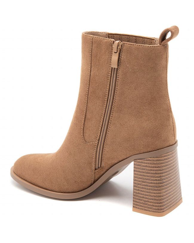 Bottines femme camel à talon - Vénussia
