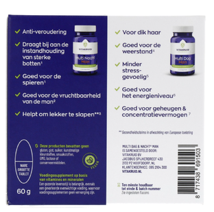 Vitakruid Multi Dag & Nacht Man Tabletten 60TB