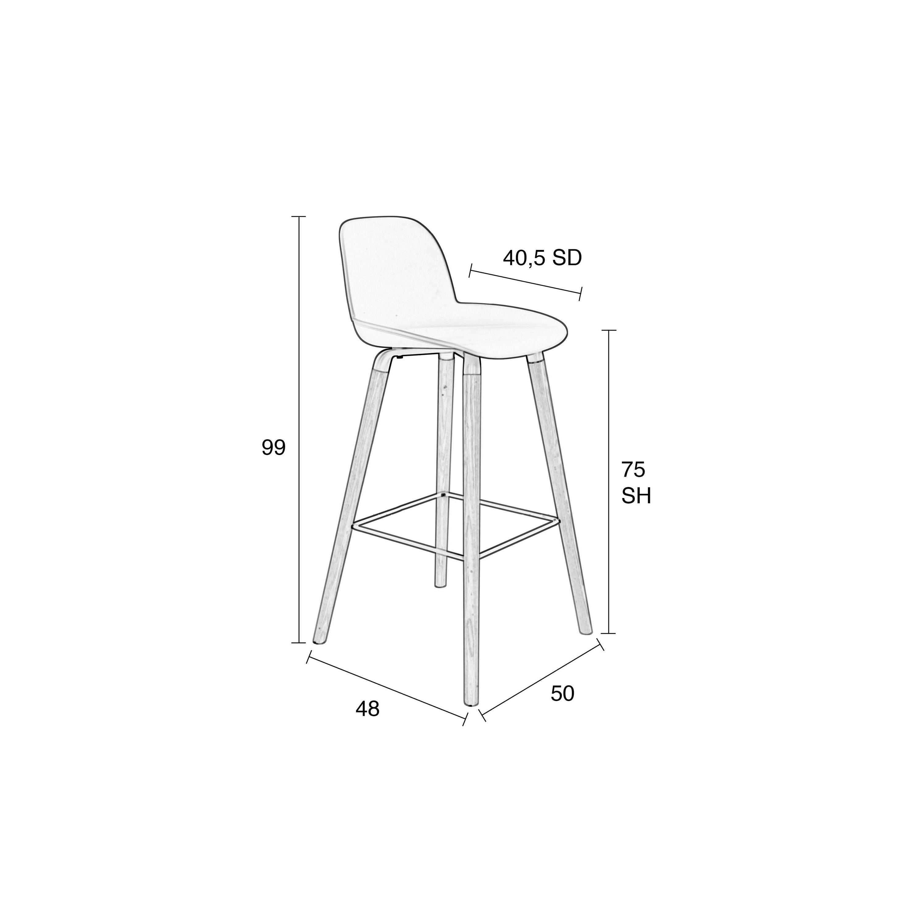 Zuiver Albert Kuip Barkrukken 75 cm Zwart - Set van 2